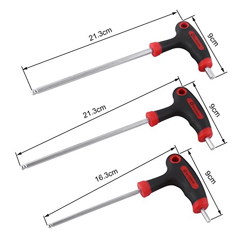 Demeras 1set Bike Hex Wrench Herramienta de reparación Multifuncional Reparación de automóviles Gire en Forma de T Herramienta de pie de Llave Allen en Forma de L