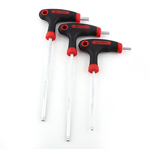 Demeras 1set Bike Hex Wrench Herramienta de reparación Multifuncional Reparación de automóviles Gire en Forma de T Herramienta de pie de Llave Allen en Forma de L