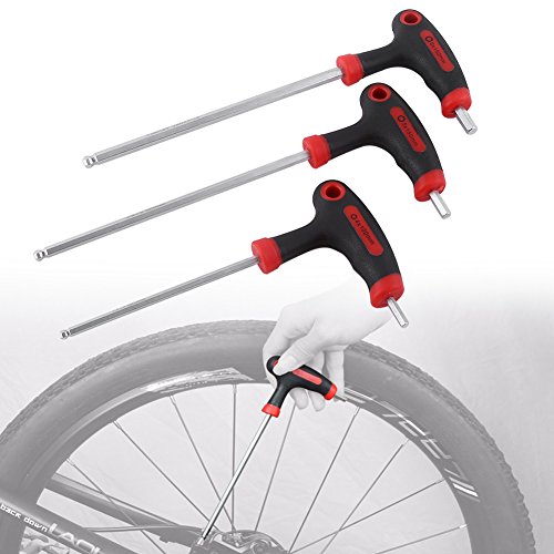 Demeras 1set Bike Hex Wrench Herramienta de reparación Multifuncional Reparación de automóviles Gire en Forma de T Herramienta de pie de Llave Allen en Forma de L