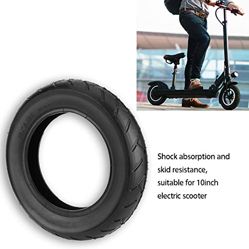 Demeras Neumático de Goma para Scooter, neumático Exterior Inflable, 10 * 2.125, neumático Inflable, Tubo Exterior neumático Negro para Scooter eléctrico de 10 Pulgadas