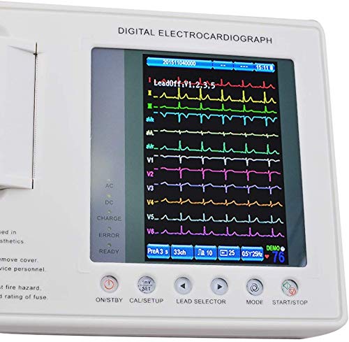 Denshine digital portátil ECG máquina 7 pulgadas multiparámetro 12 derivaciones 3 canales