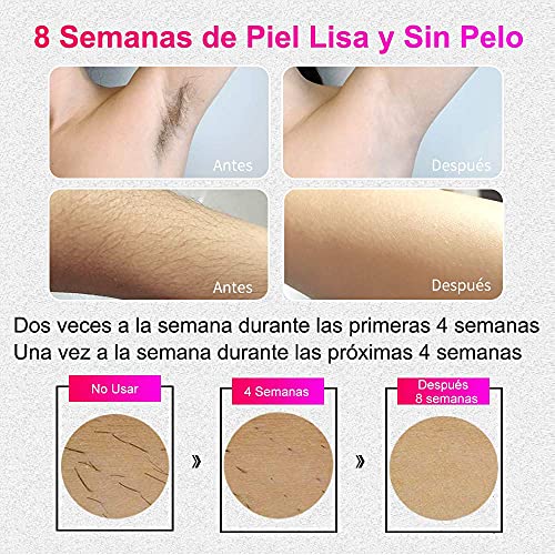 Depiladora de Luz Pulsada para Mujeres Maquina Depilacion Laser Permanente sin Dolor Uso Doméstico para Cara, Axilas, Brazos, Pecho, Espalda, Línea de Bikini y Piernas