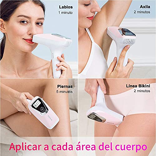 Depiladora de Luz Pulsada para Mujeres Maquina Depilacion Laser Permanente sin Dolor Uso Doméstico para Cara, Axilas, Brazos, Pecho, Espalda, Línea de Bikini y Piernas