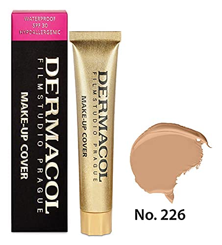 Dermacol DC Base Makeup Cover Total | Maquillaje Corrector Waterproof SPF 30 | Cubre Tatuajes, Cicatrices, Acné, Imperfecciones, Manchas en la Piel de la Cara | Liquido - Mate Natural - 30g (226)