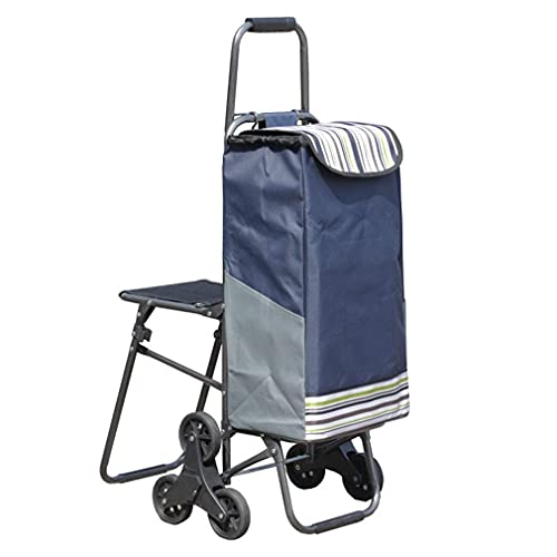 DERUKK-TY Carritos de Compras , 6 Ruedas Subir escaleras Silla Plegable Carrito de Compras Carrito para Personas Mayores