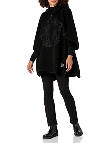 Desigual Poncho mandarala Capa Bufanda para Clima frío, Negro, U para Mujer