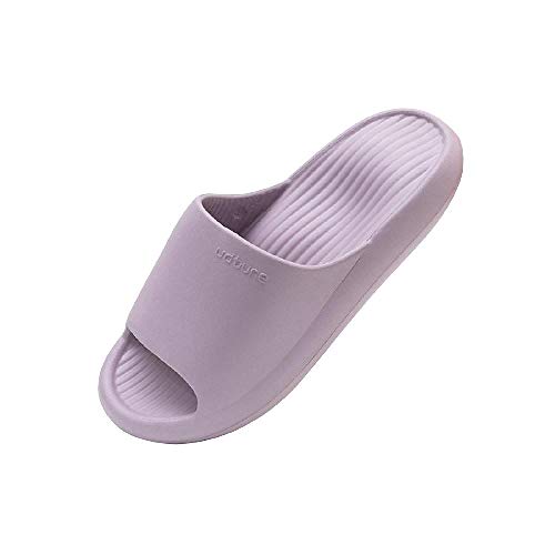 Deslizador de suela gruesa de EVA suave Deslizador de plataforma antideslizante Chanclas de ducha de secado rápido Slippers de la Casa Verano zapatillas para el gimnasio,Purple,39-40