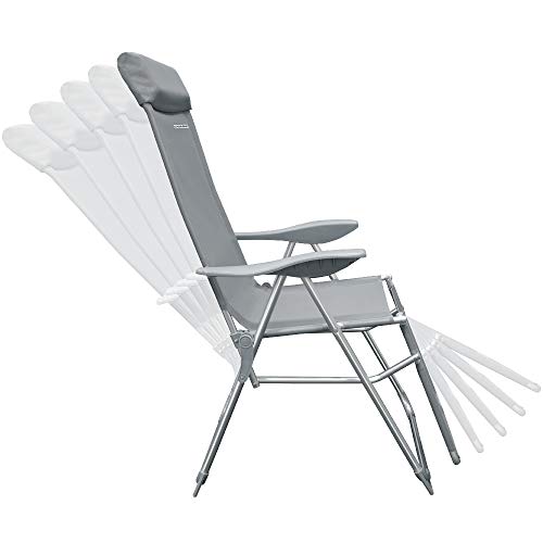 Deuba Casaria Set de 2 sillas Plegables de Aluminio con Respaldo Alto reclinable Transpirable Tumbona para jardín balcón terraza