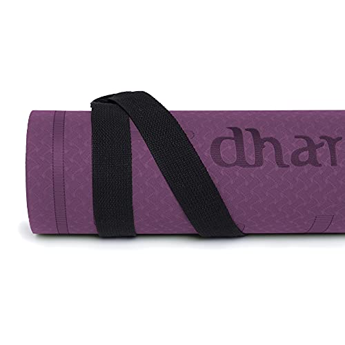 Dharana Esterilla Yoga Mat Antideslizante Profesional- Colchoneta Gruesa para Deportes - Gimnasia Pilates Fitness - Ecológica -183cm Largo - 61cm Ancho - 0.6cm Grosor