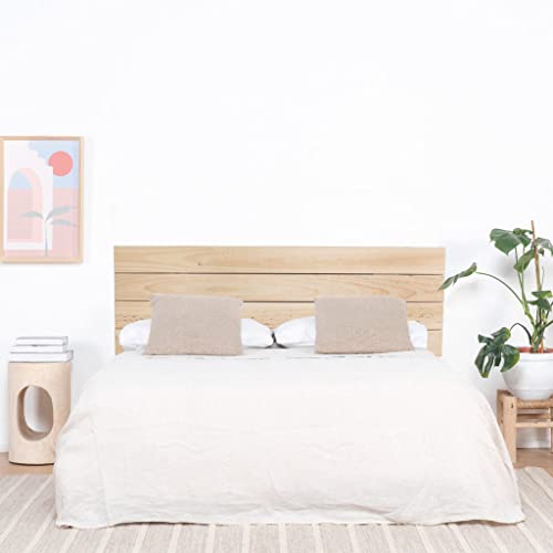 DHOME Cabecero de Madera Maciza de Pino para Pared Estilo Palet Cabezal Dormitorio Cama Palets Herrajes incluidos (145x46 Palet 5, Crudo)