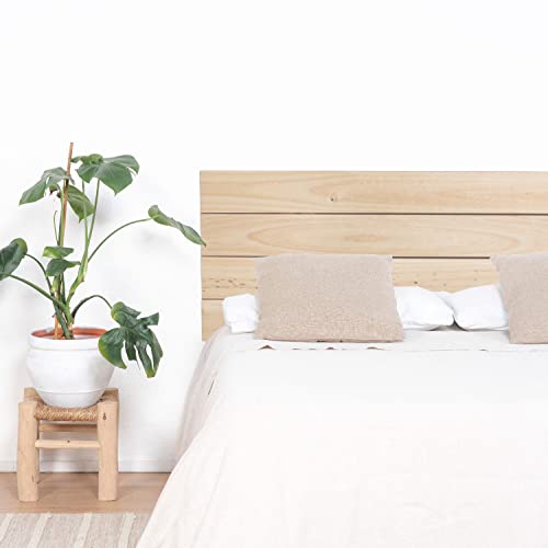 DHOME Cabecero de Madera Maciza de Pino para Pared Estilo Palet Cabezal Dormitorio Cama Palets Herrajes incluidos (145x46 Palet 5, Crudo)