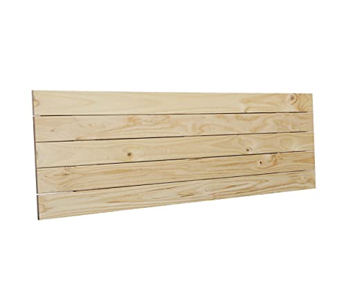 DHOME Cabecero de Madera Maciza de Pino para Pared Estilo Palet Cabezal Dormitorio Cama Palets Herrajes incluidos (145x46 Palet 5, Crudo)