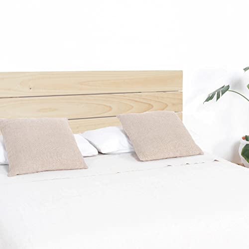 DHOME Cabecero de Madera Maciza de Pino para Pared Estilo Palet Cabezal Dormitorio Cama Palets Herrajes incluidos (145x46 Palet 5, Crudo)