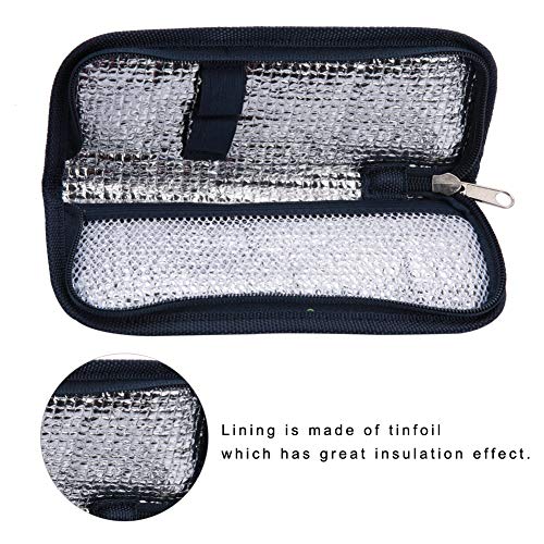 Diabética Bolsa - La Insulina Portátil Bolso Más Fresco del Paciente Diabético Organizador Pequeño Aislamiento Estuche de Viaje (Color : Navy Blue)