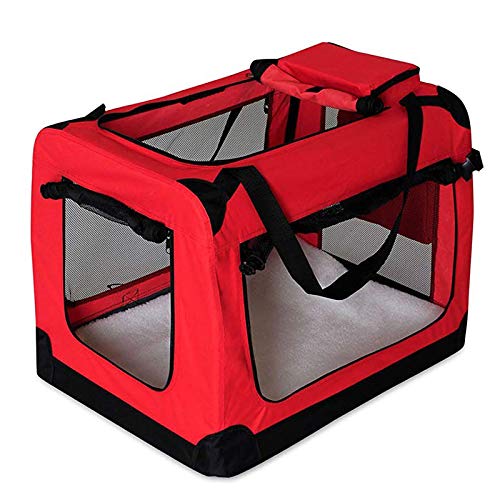 dibea Transportín para Perros Bolsa transportín para Perros Transportín Plegable Autobox Bolsa para Animales pequeños (50x34x36 cm (S), Rojo)