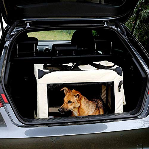 dibea Transportín para Perros Bolsa transportín para Perros Transportín Plegable Autobox Bolsa para Animales pequeños (60x42x44 cm (M), Beige)