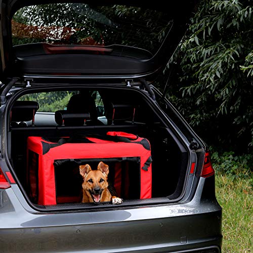 dibea Transportín para Perros Bolsa transportín para Perros Transportín Plegable Autobox Bolsa para Animales pequeños (70x52x50 cm (L), Rojo)