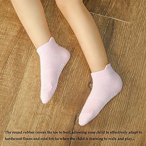 Dicry Calcetines Tobilleros Antideslizantes de Algodón Unisex Bebé Niños Niñas Infante y Chico Chica (3-5 Años, 12 Pares Multicolor)