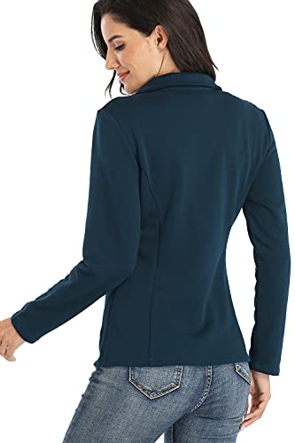 Dilgul Sudadera sin Capucha para Mujer de Otoño Sudadera con Bolsillo, Manga Larga Cremallera Casual Correr Fitness