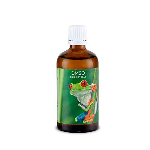 Dimetilsulfóxido (DMSO) 99,9 % de pureza farmacéutica en botella de cristal con dosificador, probado por Farmacopea Europea, sin diluir, dimetilsulfóxido fabricado en Alemania