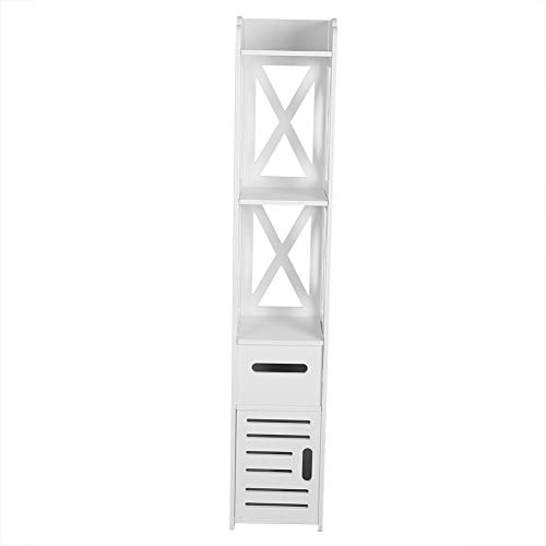 Dioche – Mueble de columna de cuarto de baño, armario alto con puerta para salón, cocina, cuarto de baño, color blanco, 120 x 22 x 22,5 cm