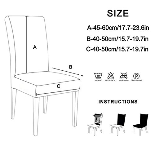 Dioxide Fundas para Sillas Pack de 4 Fundas Sillas Comedor, Fundas Elásticas Chair Covers Lavables Desmontables Cubiertas para Sillas Muy Fácil de Limpiar Duradera (Negro,4)