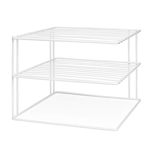 Direct Online Houseware Organizador de Platos de 3 Niveles, Acero, Blanco, 25cm (L) x 25cm (W) x 19cm (H)