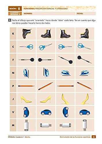 Dislexia Adultos Cuaderno 1: Pedagogía Terapéutica Dislexia: Terapia del Lenguaje: Dislexia (Estimulación Funciones Cognitivas Dislexia adolescentes y adultos)