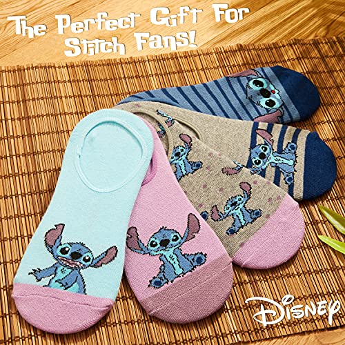 Disney Calcetines Tobilleros Mujer de Stitch, Pack de 5 Pares de Calcetines Invisibles Mujer, Regalos Originales Para Mujer