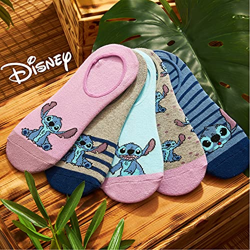 Disney Calcetines Tobilleros Mujer de Stitch, Pack de 5 Pares de Calcetines Invisibles Mujer, Regalos Originales Para Mujer