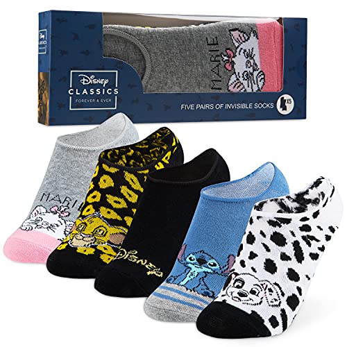 Disney Calcetines Tobilleros Mujer, Pack de 5 Pares de Calcetines Invisibles Mujer, Regalos Originales Para Mujer