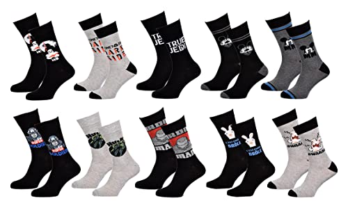 Disney socks - Medias de fútbol - para hombre Multicolor Pack de 10 modèle ( 40/46 EU), Homme