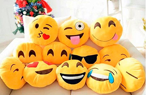 DISOK - Cojín Emoticonos (Precio Unitario) - Detalles Regalos para Niños Adolescentes Cumpleaños, Comuniones