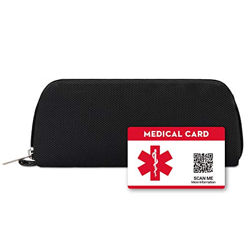 DISONCARE Estuche Para Bolígrafos De Insulina Con Etiqueta De Tarjeta De Identificación De Alerta Médica, Black