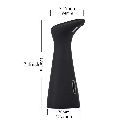 Dispensador automático de jabón de 6.7oz/200 ml automático con sensor inteligente de inducción sin contacto dispensador de lavado de manos para cocina y baño (negro)