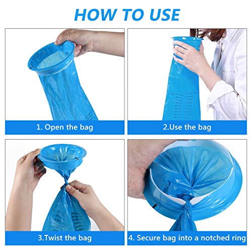 Disposable Vomit Bags, 25PCS Emesis Bag, Aircraft & Car Sickness Bag, Nausea Bags for Travel Motion Sickness, Portable, Leak Proof and Puncture-Proof