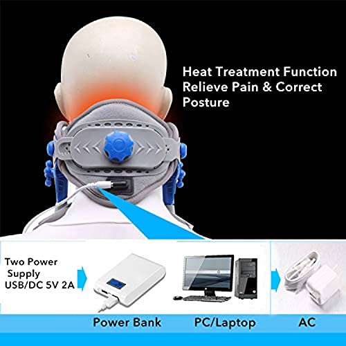 Dispositivo de tracción cervical para adultos, dispositivo de tracción de cuello ajustable, herramienta de recuperación de cuidado para aliviar el dolor de cuello y hombros, estirador de cuello pa