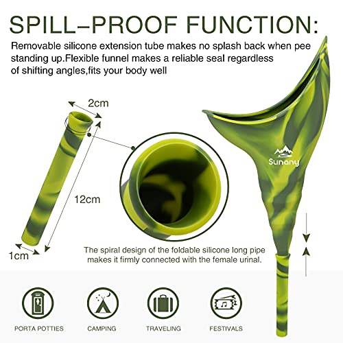 Dispositivo para orinar Femenino, Orinal Femenino de Silicona Reutilizable El Embudo para orinar a Prueba de tontos Permite a Las Mujeres orinar de pie para Viajes y al Aire Libre