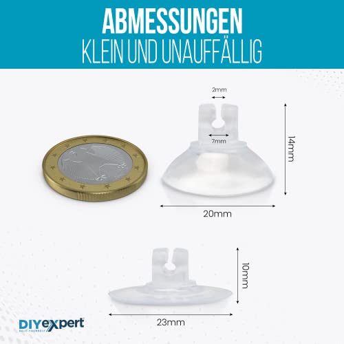 DIYexpert 20 x ventosas para luces de hadas Ø 20 mm ventosa ventosa ranura gancho ventosa ventosa - Made in Germany