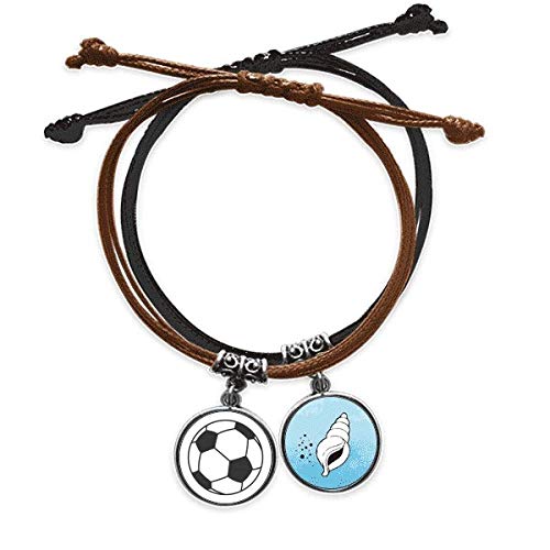 DIYthinker Football Sport Line Dibujo Patron Pulsera Cuerda Mano Cadena Cuero Cobo Pulsera