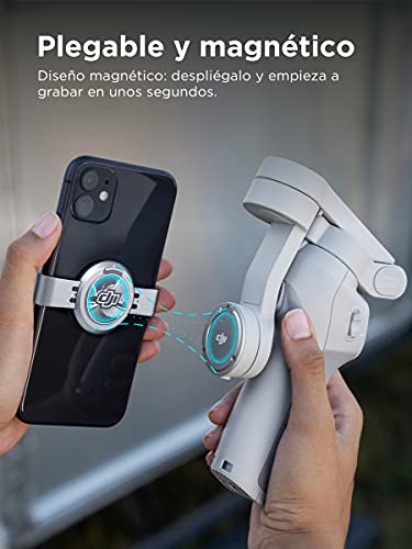 DJI OM 4 SE Estabilizador en tres ejes con trípode para smartphones, diseño magnético, plegable y portátil, ActiveTrack 3.0, modo Story, estabilizador para videoblogs y vídeos de YouTube y Tiktok