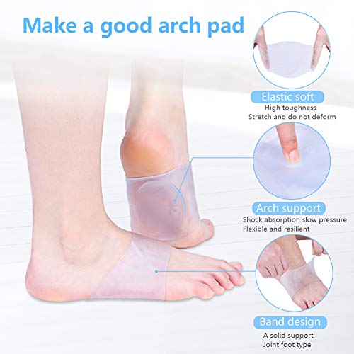 DOACT 2 Pair Gel Arch Apoya los Conjuntos de Mangas Envolventes, Calcetines con Almohadillas de Alivio Del dolor, Fascitis Plantar, Pie Plano para Hombres y Mujeres, One Size Fit Most