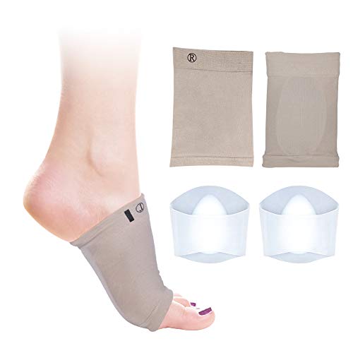 DOACT 2 Pair Gel Arch Apoya los Conjuntos de Mangas Envolventes, Calcetines con Almohadillas de Alivio Del dolor, Fascitis Plantar, Pie Plano para Hombres y Mujeres, One Size Fit Most