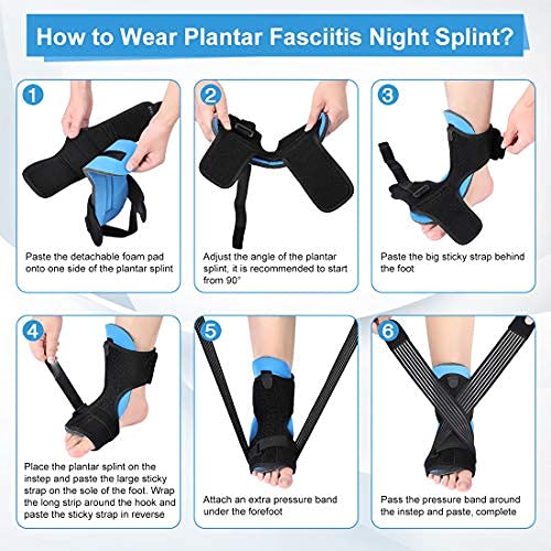 DOACT Fascitis Plantar Night Brace,Ferulas para Fascitis Plantar,Fascitis Plantar Ferula Hombres y Mujeres,Plantillas Fascitis Plantar Correas Tensión para Aliviar el Dolor,Arch support 2 pcs