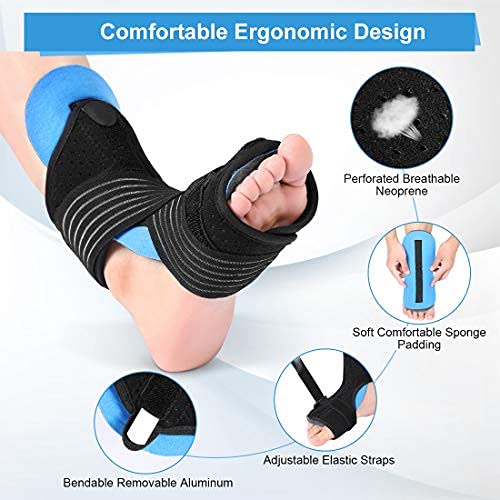 DOACT Fascitis Plantar Night Brace,Ferulas para Fascitis Plantar,Fascitis Plantar Ferula Hombres y Mujeres,Plantillas Fascitis Plantar Correas Tensión para Aliviar el Dolor,Arch support 2 pcs