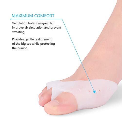 DOACT Gel Separadores Alisadores con Espaciadores Gordo, Aalivio Dolor Deods Del Pie Protectores para Hallux Valgus, Juanetes y Dedo Martillo para Hombres y Mujeres