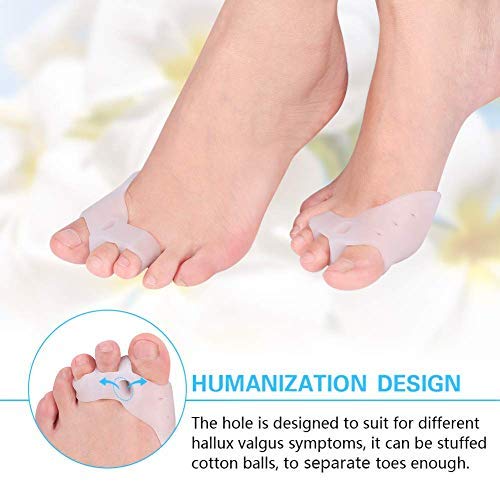 DOACT Gel Separadores Alisadores con Espaciadores Gordo, Aalivio Dolor Deods Del Pie Protectores para Hallux Valgus, Juanetes y Dedo Martillo para Hombres y Mujeres