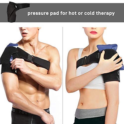 DOACT Hombrera Ajustable, Apoyo de Hombro de Neopreno Transpirable, con Pressurized Hombrera para Prevención y Recuperación de Lesiones Deportivas,tendinitis,protector hombro Hombre/Mujer L(38"-55")