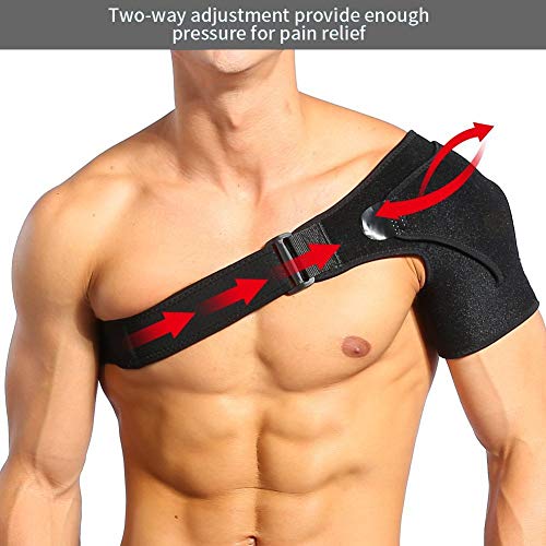 DOACT Hombrera Ajustable, Apoyo de Hombro de Neopreno Transpirable, con Pressurized Hombrera para Prevención y Recuperación de Lesiones Deportivas,tendinitis,protector hombro Hombre/Mujer L(38"-55")