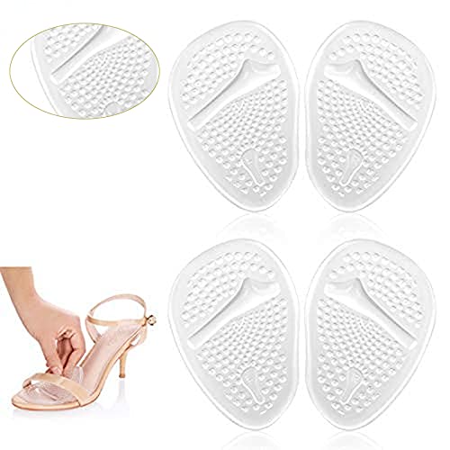 Doact Plantillas, Plantillas Gel Antideslizantes Almohadillas Plantar, Gel Amortiguación Antideslizante Zapatos, Medio Plantilla Alivio El Dolor En El Antepié Tacones Altos (4 pcs 35-40EU)